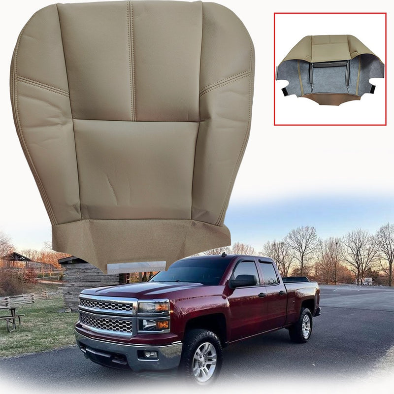 DURAFORCE Driver Bottom Leather Seat Cover Tan For 2007 2008 - 2012 Chevy Silverado