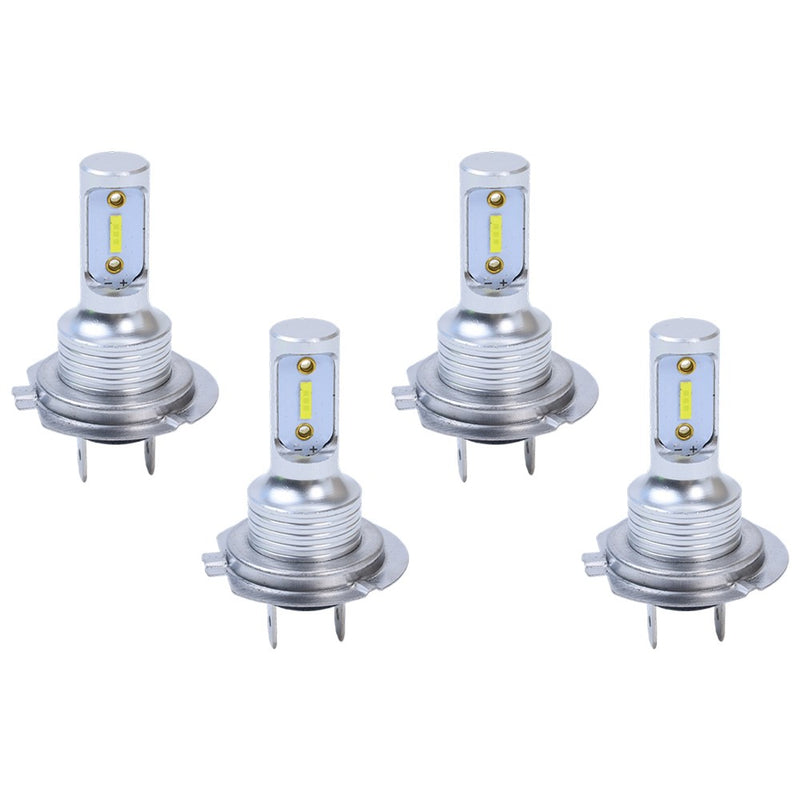 DURAFORCE 4Pcs H7 LED Headlights Bulbs 10000K High Low Beams Kit Combo Super White Bright