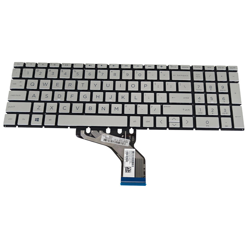 DURAFORCE Silver Keyboard For HP 15s-dy 15s-dy2000 15s-dy2073dx 15s-dy2046ms 15s-dy2xxx US