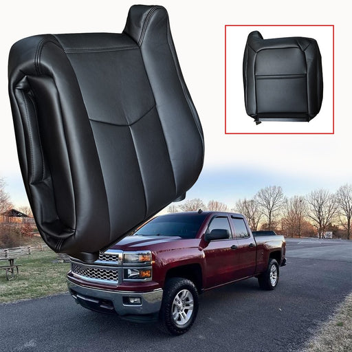 DURAFORCE Driver Top Leather Seat cover Dark Gray For 2003-2006 Chevy Silverado Avalanche