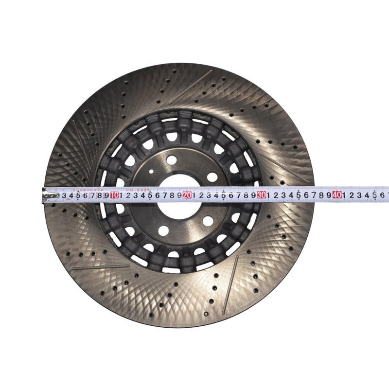 DURAFORCE New Pair Set of 2 Front 375mm Drilled Brake Disc Rotors for 2018-2023 Audi RS5