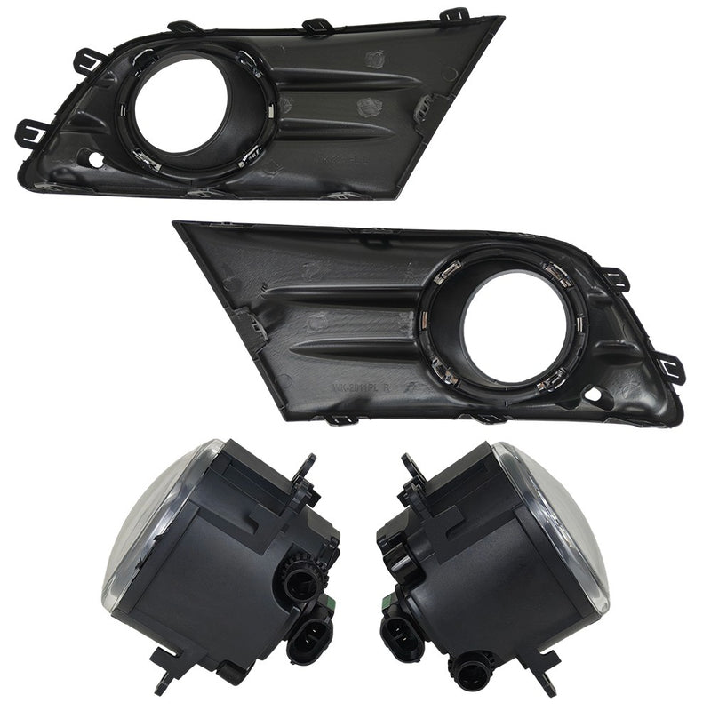 DURAFORCE New A Pair Fog Light W/Cover&Chrome Trim For Honda Pilot 2012-2013-2014-2015 US