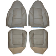 DURAFORCE Front Both Side Bottom Top Leather Seat Cover TAN For 2001 Ford F250 F350 Lariat