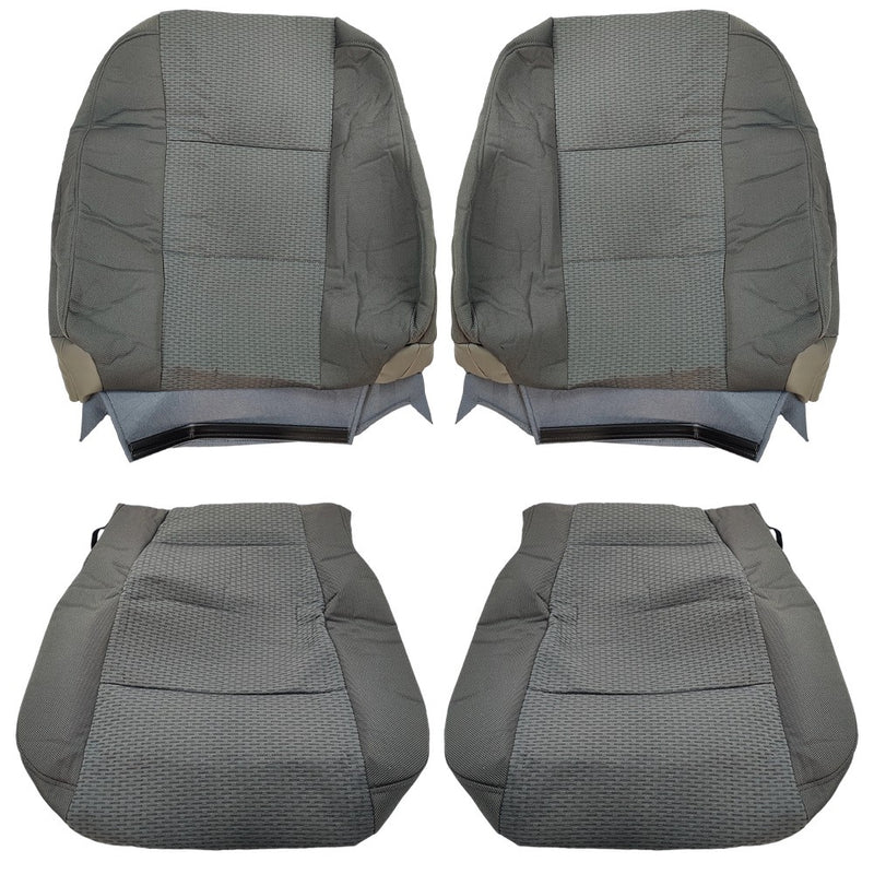 DURAFORCE Driver Passenger Bottom&Top Cloth Seat Cover Gray For Ford F150 XLT 2015-2020