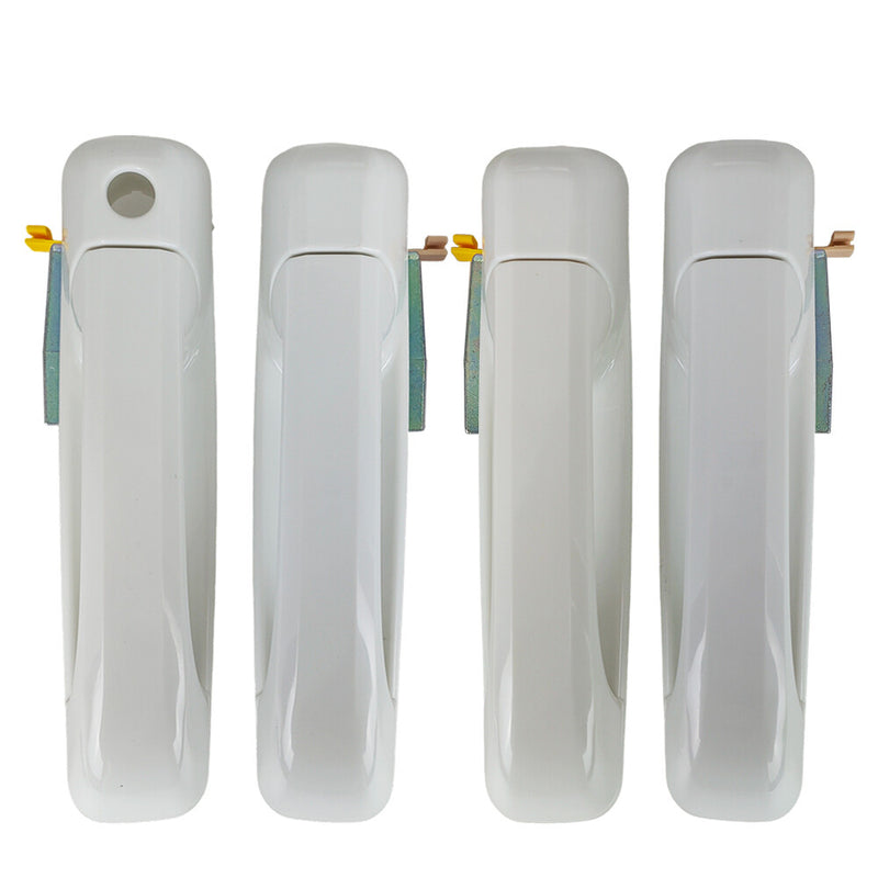 DURAFORCE Set of 4 Bright White Door Handles For Dodge Ram 1500 2500 3500 2012-2018