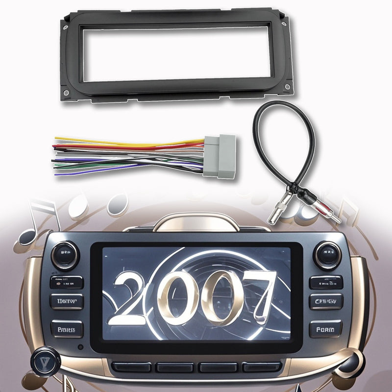 DURAFORCE Single DIN Radio Dash Kit W/Radio Wiring Antenna Adapter For 2002-2007 Chrysler