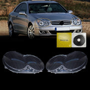 DURAFORCE A Pair Headlight Lens Cover Clear L+R For Mercedes Benz CLK C209 W209 2005-2009