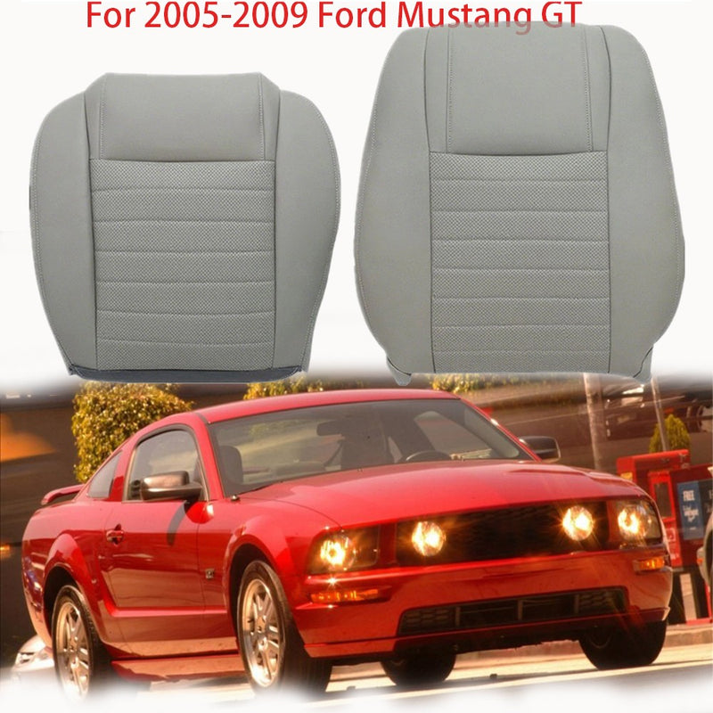 DURAFORCE Front Driver Top & Bottom Leather Covers For 2005 2006 -2009 Ford Mustang GT