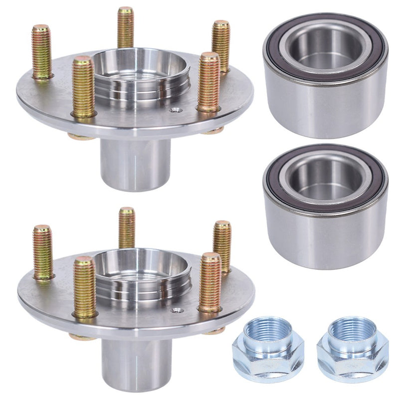 DURAFORCE 2 Front Wheel Hub Bearing Kits For 2016 Honda Civic 2.0L EX 2.0L LX Only W/ Nuts