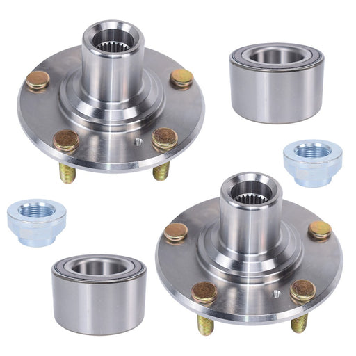 DURAFORCE 2 Front Wheel Hub Bearing Kits For 2016 Honda Civic 2.0L EX 2.0L LX Only W/ Nuts