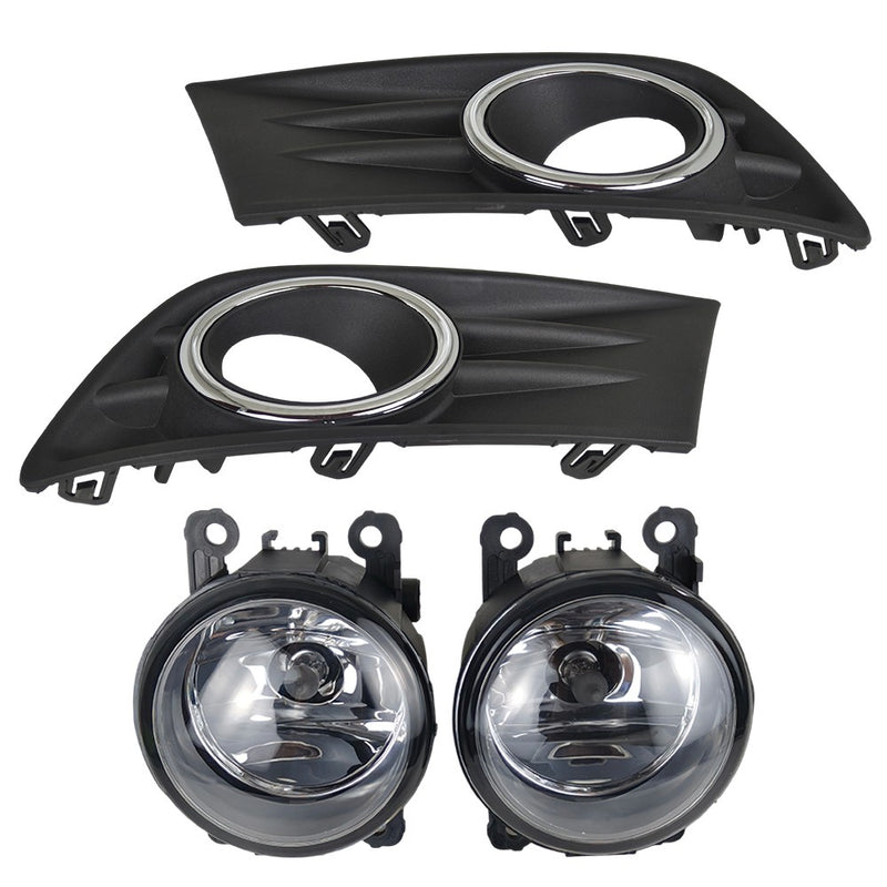 DURAFORCE New A Pair Fog Light W/Cover&Chrome Trim For Honda Pilot 2012-2013-2014-2015 US