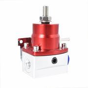 DURAFORCE Blue-Red Adjustable Fuel Pressure Regulator Kit AN6 Hose Fittings 100psi Gauge