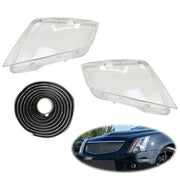 DURAFORCE For Cadillac CTS 2008-2013 New A Pair Front Headlight Lens Clear Cover+Glue
