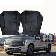 DURAFORCE Driver Passenger Bottom Leather Seat Cover For 2011-2016 Ford F250 F350 Lariat