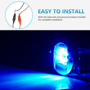 DURAFORCE 4X Round Marine Boat LED Courtesy For Cabin Deck Stern Navigatioin Light Blue