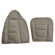 DURAFORCE For 2001 Ford F250 F350 F450 Lariat Driver Bottom & Top Leather Seat Covers TAN