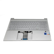 DURAFORCE Silver Palmrest w/FRP Backlit Keyboard M08910-001 For HP Pavilion 15-EH 15-EG US