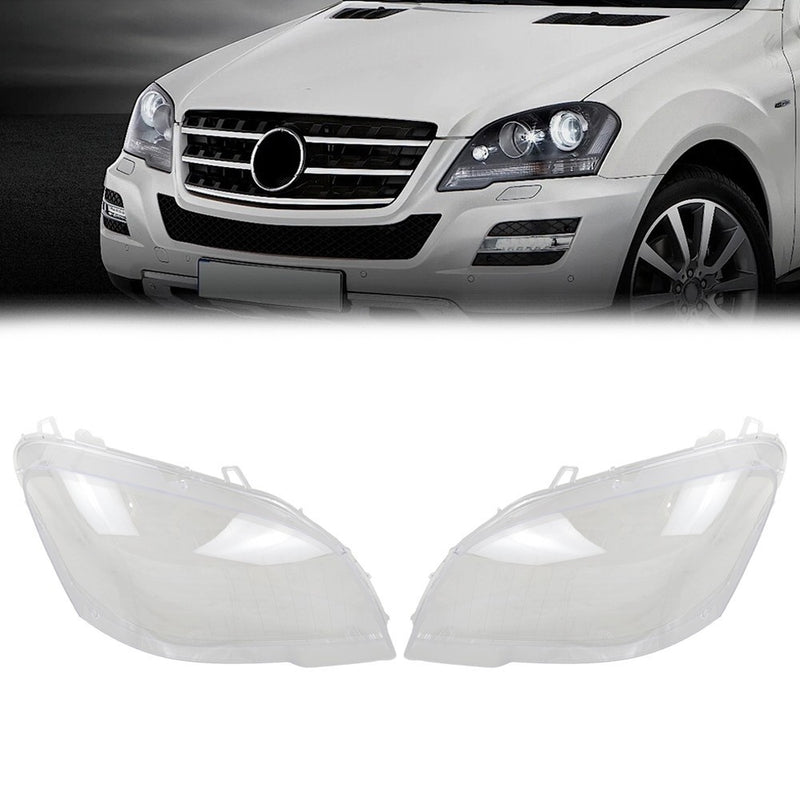 DURAFORCE For Benz ML ML350 W164 2009-2011 Left + Right Headlight Lens Headlamp Covers