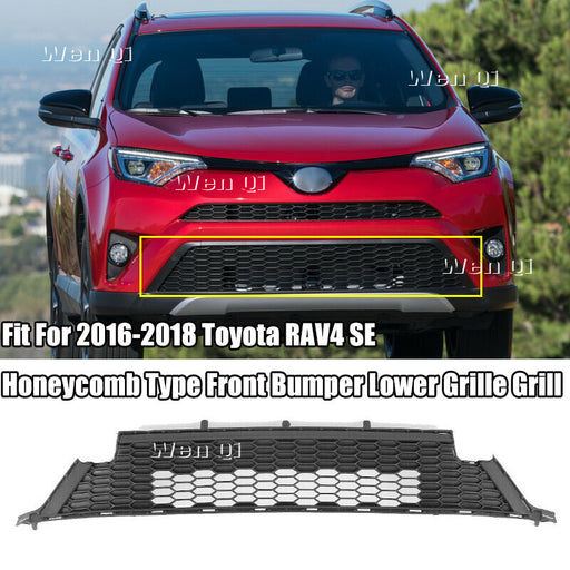 DURAFORCE Front Bumper Lower Grille Grill Honeycomb for 2016-2018 for Toyota RAV4 SE
