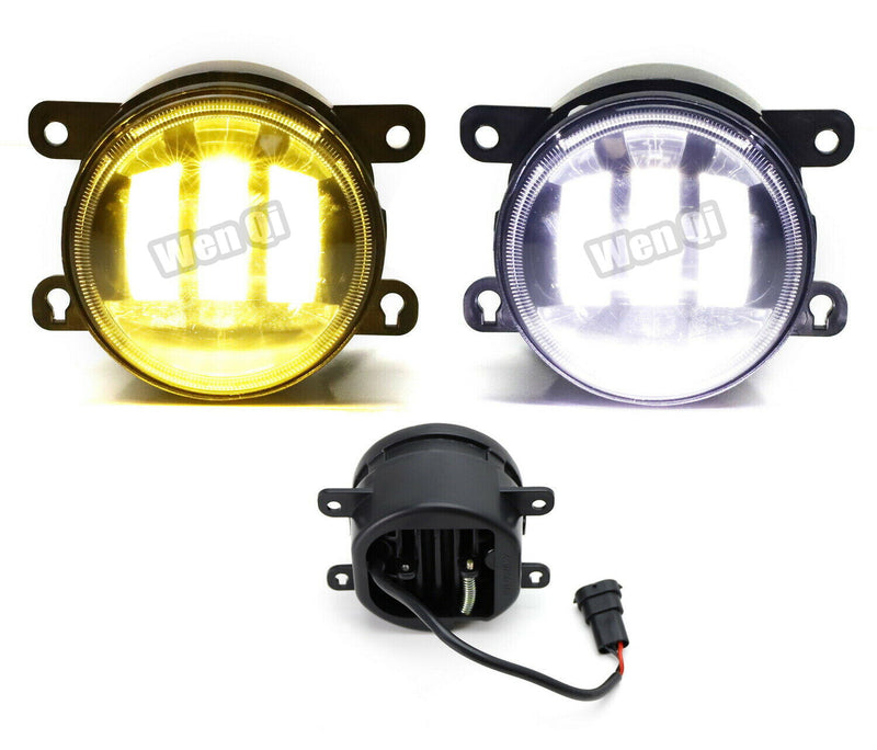 DURAFORCE White/Yellow Dual Color 9W LED Fog Lights Lamps for Honda for Nissan for Subaru