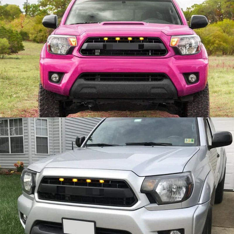 DURAFORCE Front Hood Grille Amber LED Lights Assy w/Wire Harness For 12-15 Toyota Tacoma