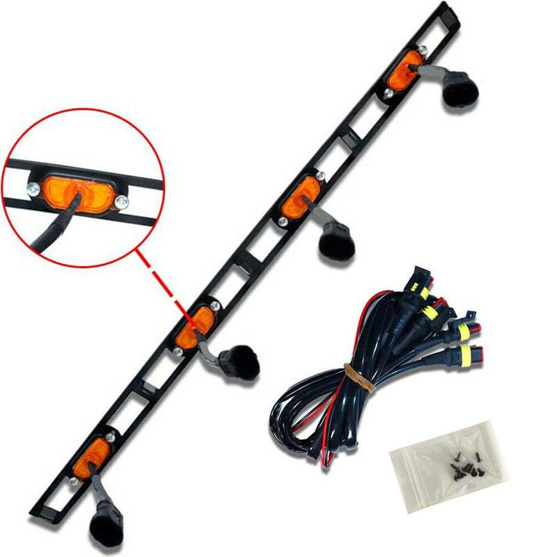 DURAFORCE Front Hood Grille Amber LED Lights Assy w/Wire Harness For 12-15 Toyota Tacoma