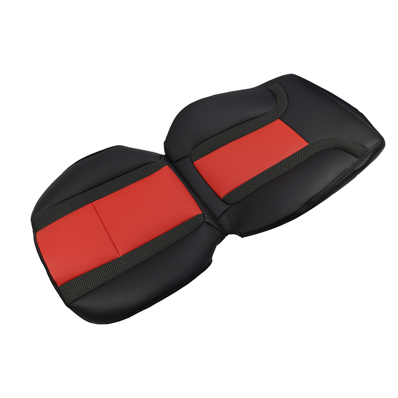DURAFORCE Driver Leather Seat Cover For 2010 - 2014 Ford F150 Raptor SVT Black & Red Syn.