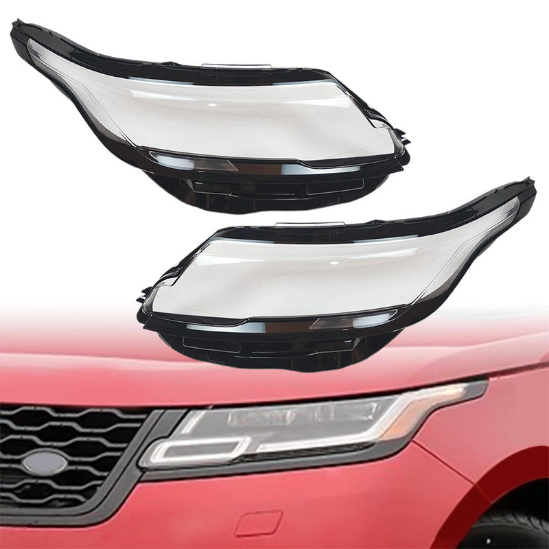 DURAFORCE Left & Right Headlight Clear Lens Cover For 2017-2024 Range Rover Velar