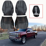 DURAFORCE Driver Passenger Leather Seat Cover Black For Chevy Silverado 1500 2500 2007-14