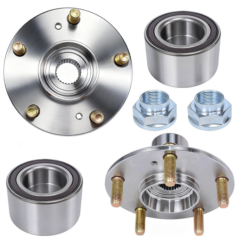 DURAFORCE 2 Front Wheel Hub Bearing Kits For 2016 Honda Civic 2.0L EX 2.0L LX Only W/ Nuts