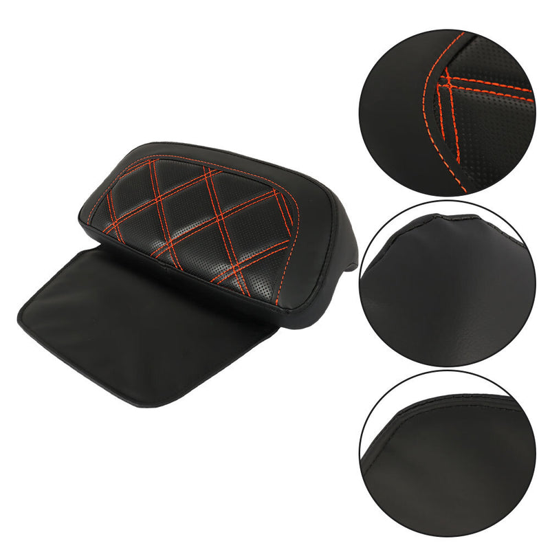 DURAFORCE Backrest Pad Orange Stitching For Touring CVO Street Glide Road Glide 2009+ USA