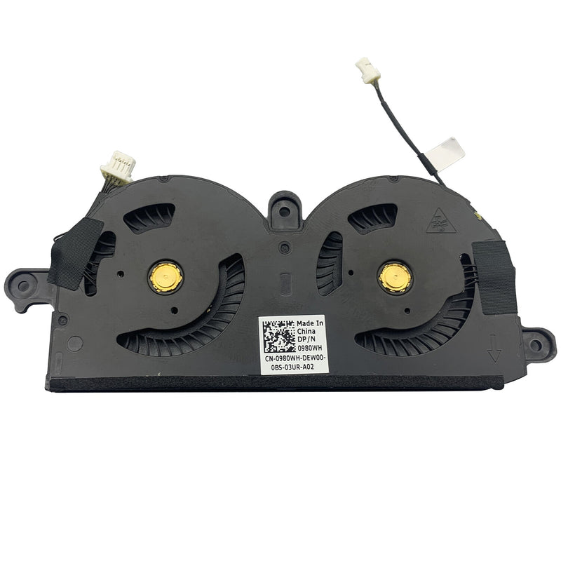 DURAFORCE New 4 Pin CPU Cooling Fan 980WH ND55C19-16M01 980WH For Dell XPS 13 9370 9380 US