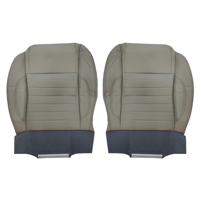 DURAFORCE For Ford Mustang 2010-2014 Driver&Passenger Side Bottom Leather Seat Cover GRAY
