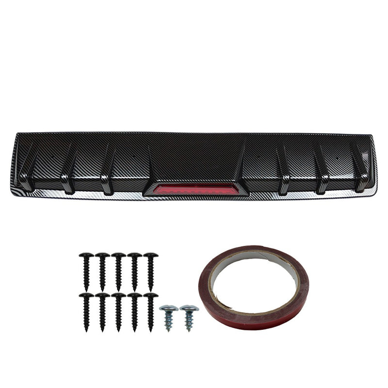 DURAFORCE For Infiniti G35 G37 Sedan Carbon Rear Bumper Diffuser Spoiler w/ LED Tail Light