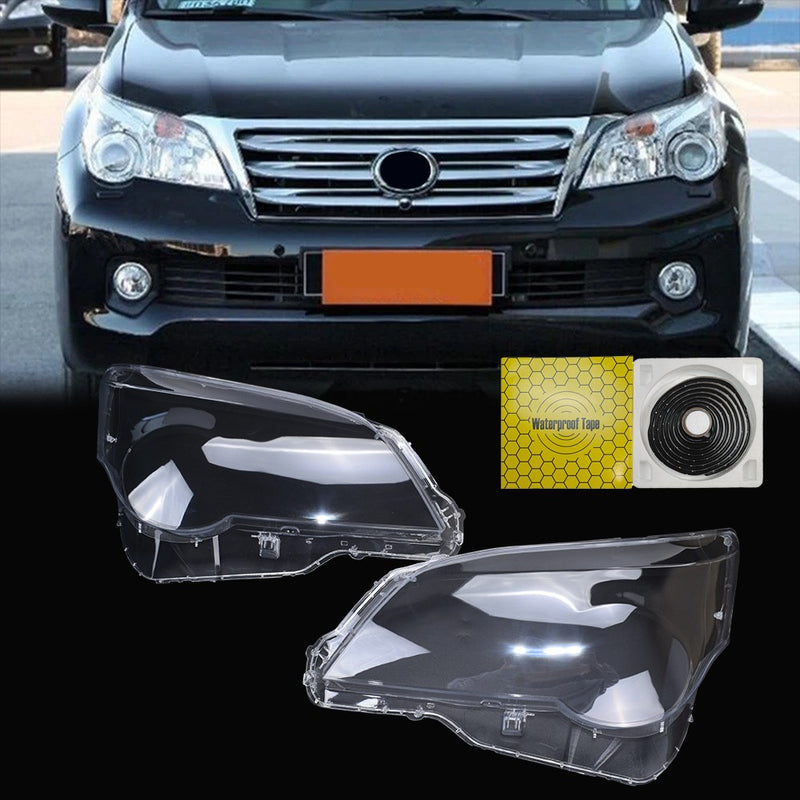 DURAFORCE For Lexus GX460 2010-2013 A Pair Left & Right Headlight Lens Cover+Sealant Glue
