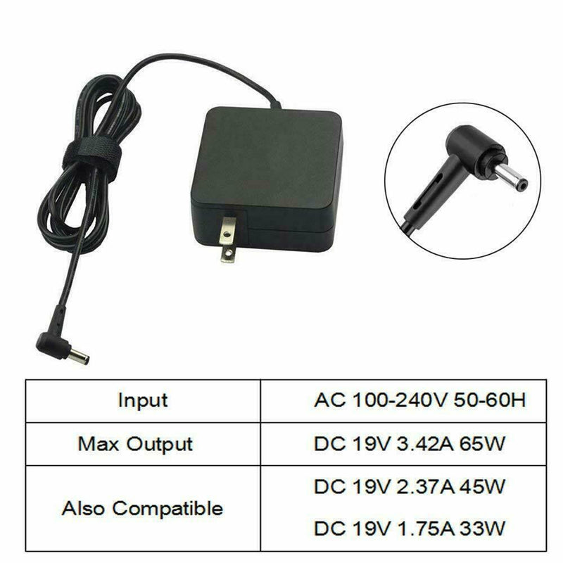 DURAFORCE New 4*1.35mm AC Adapter Charger 19V 3.42A For Asus ZenBook 14 Q407IQ Q407I Q407