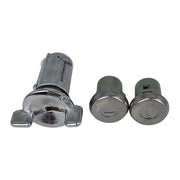 DURAFORCE For GM 701398 Chrome Ignition Key Switch Cylinder & Door Lock Pair Set W/ Keys