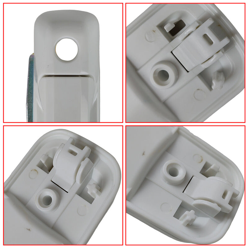 DURAFORCE Set of 4 Bright White Door Handles For Dodge Ram 1500 2500 3500 2012-2018