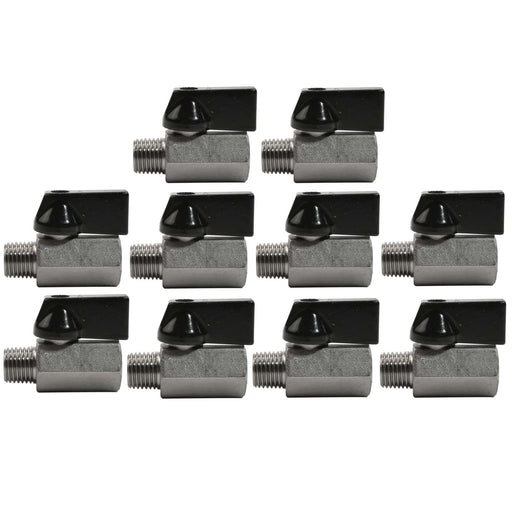 DURAFORCE 10x Mini 1/4" Male 1/4 Inch Female NPT Brass Ball Shut Off Valve Water Air Fluid