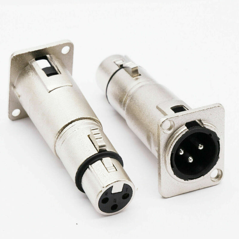 DURAFORCE 4 x 3 Pin XLR Male to Female Audio Pass Thru Feed Panel Mount Connector Adapter