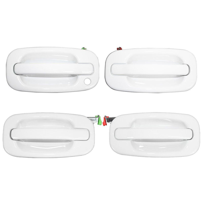 DURAFORCE New 4 PCS Exterior Olympic White Door Handle Fit For 1999-2006 2007 Silverado US