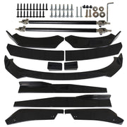 DURAFORCE For Dodge Charger 2007-2014 Glossy Black Front Bumper Lip Spoiler Body Kit Side