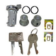 DURAFORCE For GM 701398 Chrome Ignition Key Switch Cylinder & Door Lock Pair Set W/ Keys
