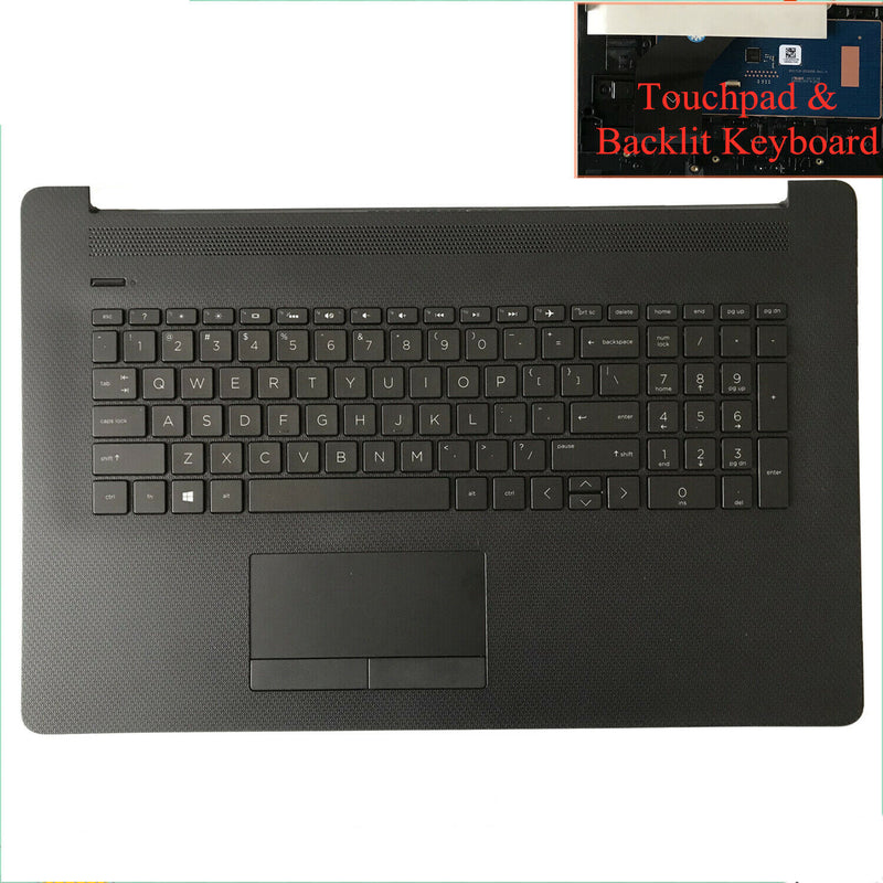 DURAFORCE New Palmrest Keyboard BL 73H0 Touchpad For HP 17-BY 17-CA L48409-001 Matte Black