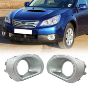 DURAFORCE For 2010-2012 Subaru Outback Front Silver Fog Lights Lamps Cover Trim Ring 2PCS