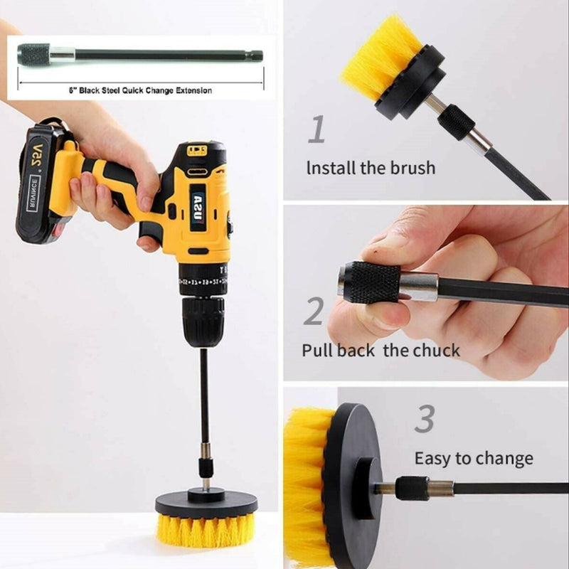 DURAFORCE 4x Car Detailing For Drill Brush Wheel Tire Rim Scrub Brush Wheel Cleaning Brush