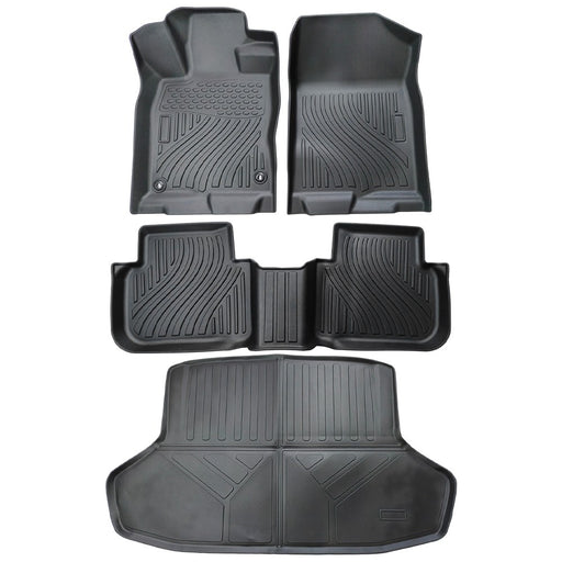 DURAFORCE For 2022-2025 Honda Civic Sedan TPE Floor Mats+Cargo Liner Trunk Mat All-Weather