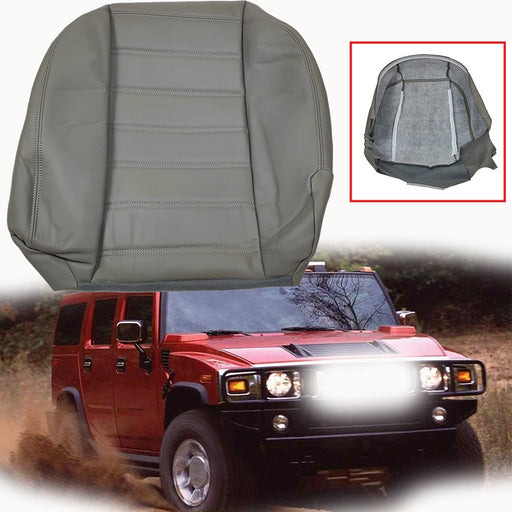 DURAFORCE Driver Side Bottom Leather Seat Cover Gray For Hummer H2 2003 2004 2005 - 2007