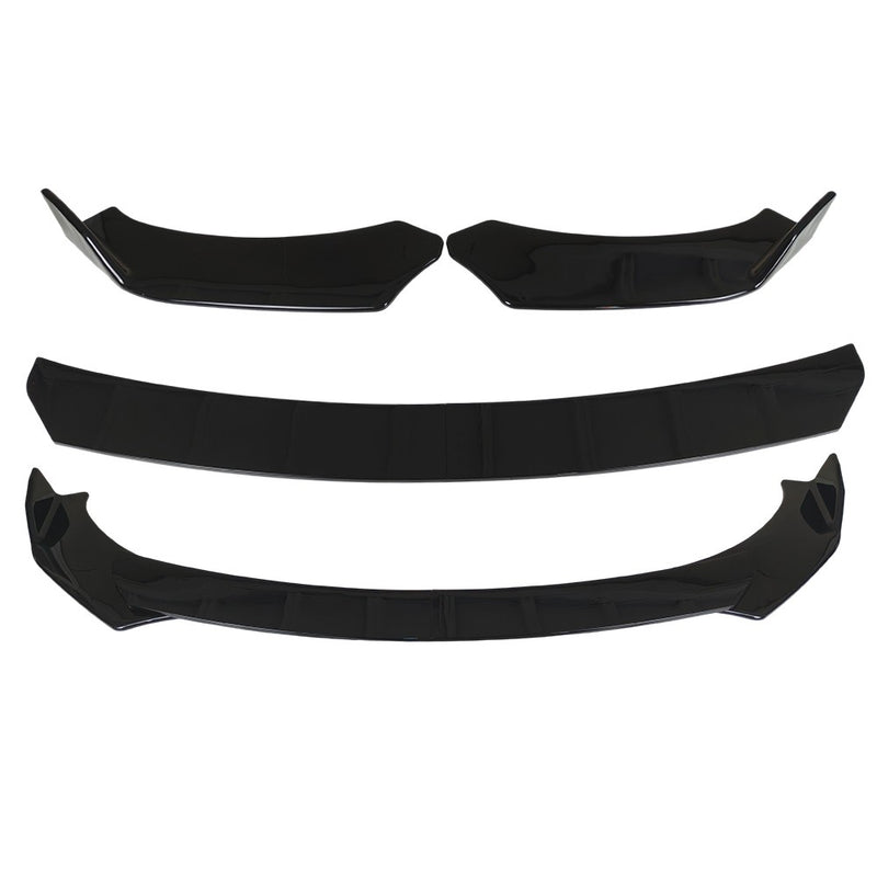 DURAFORCE For Dodge Charger 2007-2014 Glossy Black Front Bumper Lip Spoiler Body Kit Side