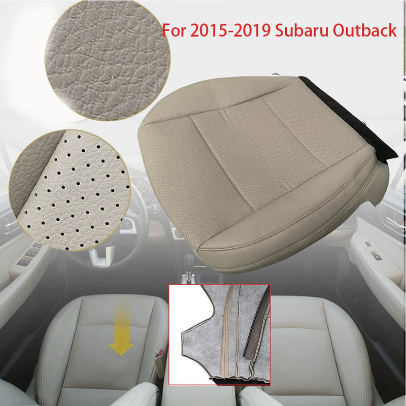 DURAFORCE For 2015-2019 Subaru Outback Driver Perforated Leather Bottom Seat Cover TAN